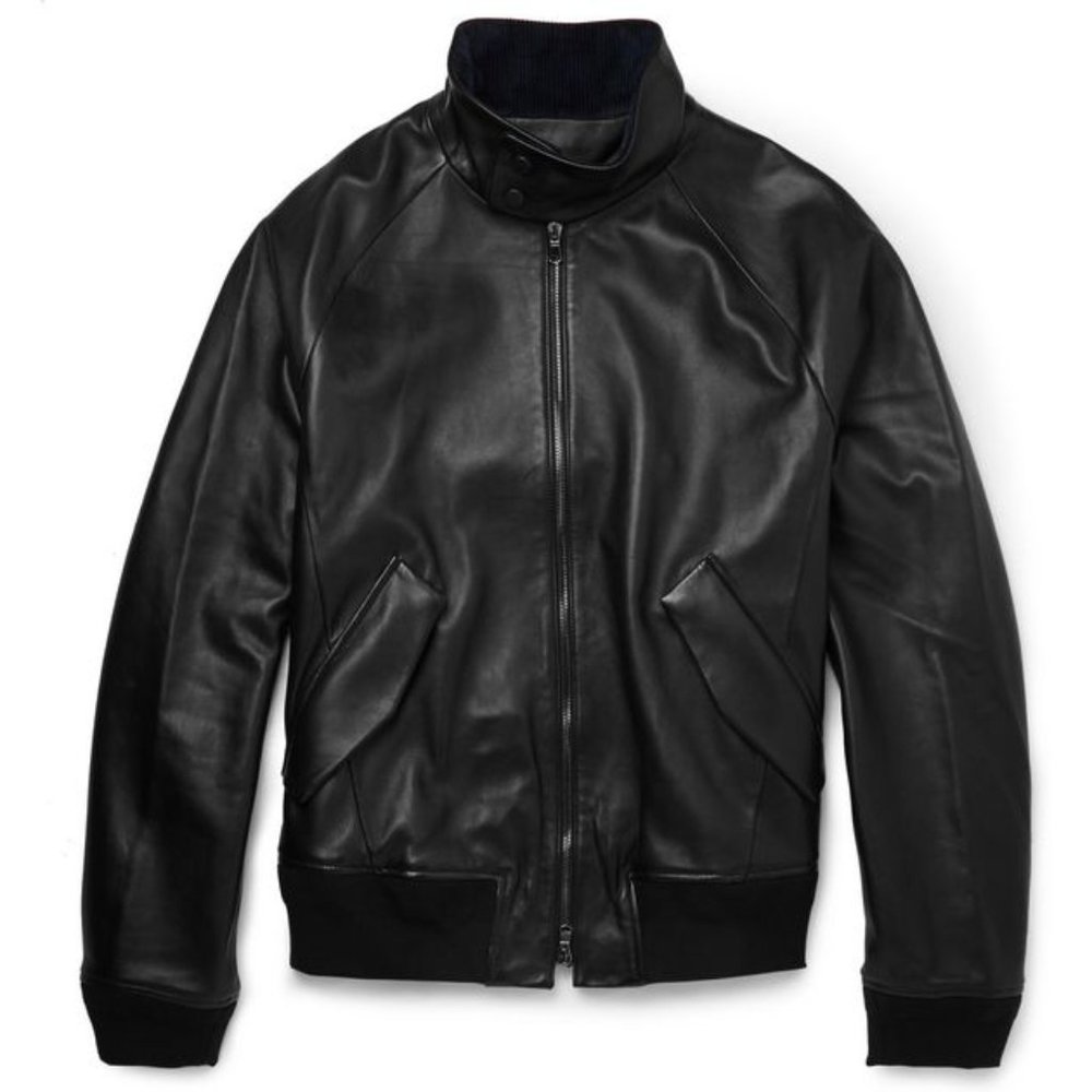 Acne Studios Ashton black leather bomber jacket